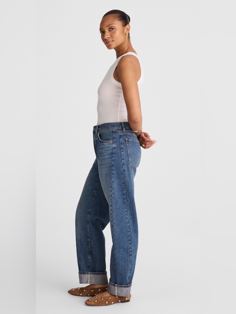 Madewell Curvy Pieced Barrel-Leg Jean